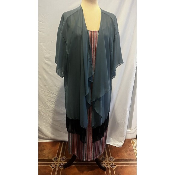 Sam Edelman Dress Stripe Crochet Maxi Summer  Size 14 - Picture 8 of 8